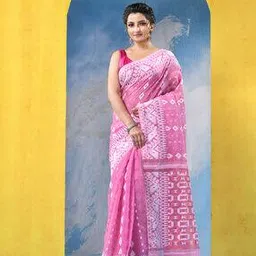 indie picks Resham Dhakai Diamond Jamdani Saree-picture-40