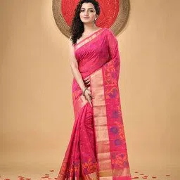 Bengal Tant Pushpomala Woven Handloom Cotton Saree-image-28