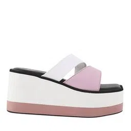 the white pole x ag Women Colourblock Dual-Strap Wedges-picture-15