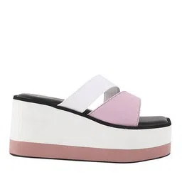 the white pole x ag Women Colourblock Dual-Strap Wedges image 1
