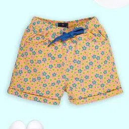kiddopanti Girls Floral Print Regular Fit Hot Pants-picture-27