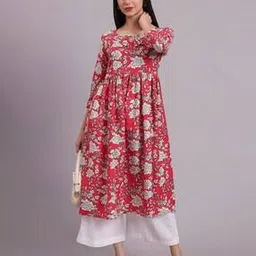 Women Floral Print Anarkali Kurta-image-67