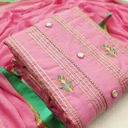 blissta Striped Unstitched Dress Material with Dupatta-picture-20