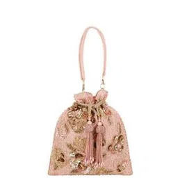 anekaant Embellished Wristlet with Drawstring Closure-picture-43
