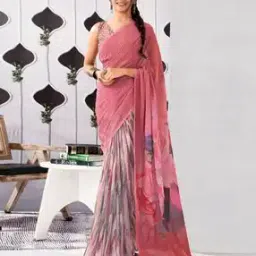 satrani Women Floral Print Saree with Contrast Border-picture-18