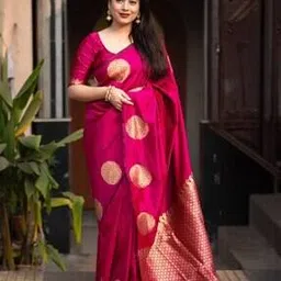 nyrika Women Floral Woven Saree with Contrast Border-picture-21