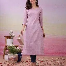 label khoj Women Embroidered Straight Kurta  -picture-10