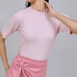 Shein Short Sleeve Ribbed Slim Fit Top image 1