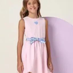u.s. polo assn. Girls Graphic Print Cotton Fit & Flare Dress-picture-12