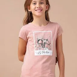 u.s. polo assn. Girls Graphic Print Regular Fit Round-Neck T-Shirt-picture-23