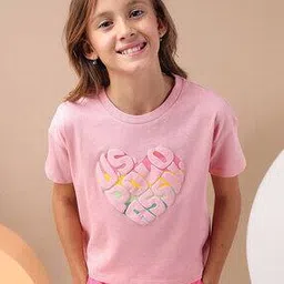 u.s. polo assn. Girls Typographic Print Regular Fit Round-Neck T-Shirt-picture-22