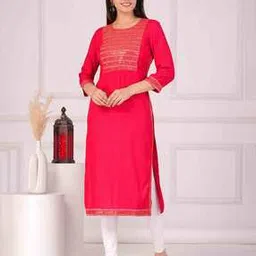 mizaz Women Embellished Round-Neck Straight Kurta-picture-52