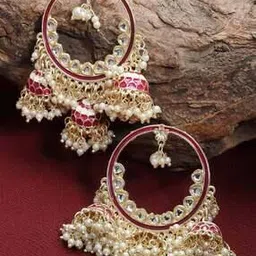 shining diva Kundan & Pearls Earrings-picture-48