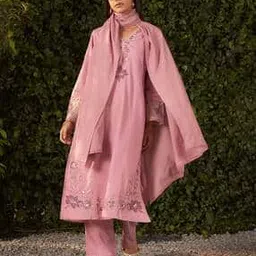 Women Embroidered Straight Kurta Set-image-7