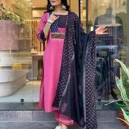 hetvi creation Women Floral Print Straight Kurta Set-picture-11