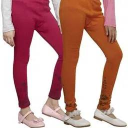 indiweaves Pack of 2 Floral Print Leggings with Elasticated Waist-picture-33