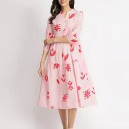 pink fort Women Cotton Printed Dress  -picture-49