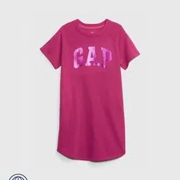 gap kids Logo Print Round-Neck Shift Dress-picture-48