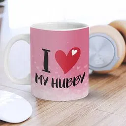 ecraftindia I Love My Hubby Quote Print Ceramic Mug-picture-44