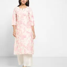 rangmanch by pantaloons Women Floral Print Straight Kurta-picture-41