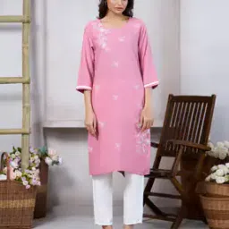 Women Embroidered Straight Kurti-image-78