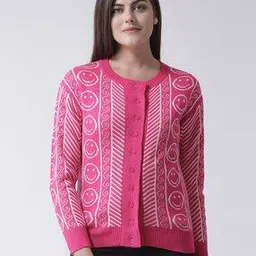 club york Abstract Print Button-down Cardigan-picture-12