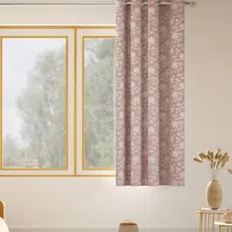 Chateau Rose Cotton Polyester Single Window Curtain -image-57