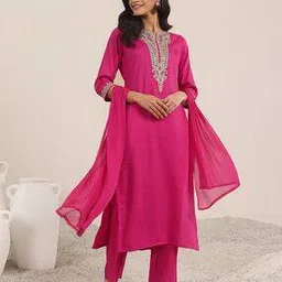 gerua by libas Women Embroidered Straight Kurta Suit Set-picture-33