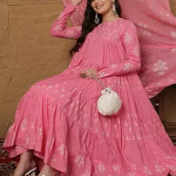 gulmohar jaipur Jaipur Cotton Ankle Length Anarkali Kurta Set image 1