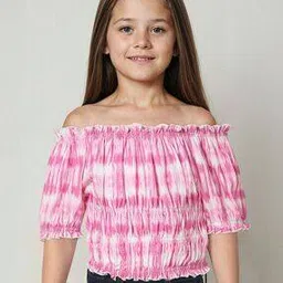 point cove Girls Tie & Dye Relaxed Fit Off-Shoulder Top-picture-18