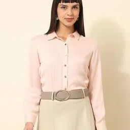 Women Regular Fit Shirt with Spread Collar-image-29