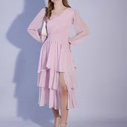 freehand Women Tiered Dress with Front Slit-picture-40