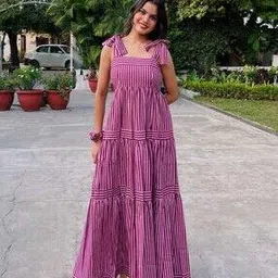 vishva creation Women Striped Gown Dress-picture-39