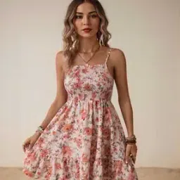 Women Floral Print Fit & Flare Dress-image-45