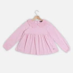Girls Embroidered Relaxed Fit Peplum Top-image-13
