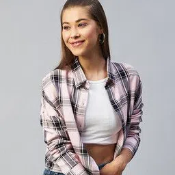 chimpaaanzee Checked Crop Shirt with Patch Pocket-picture-23
