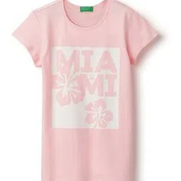 united colors of benetton Girls Micro Print Round-Neck T-Shirt-picture-22