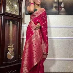 anjaneya sarees Women Kanjivaram Designer Banarasi Silk Saree-picture-29