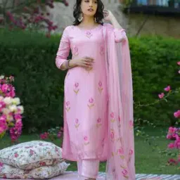 fabnex Women Floral Print Straight Kurta with Pants & Dupatta-picture-19