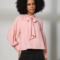 fig for trends select Women Regular Fit Top with Tie-Up Neck-picture-13