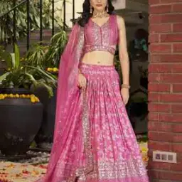 fabpixel Women Embellished & Embroidery Lehenga Choli Set with Dupatta-picture-16
