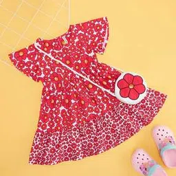 pantaloons junior  Girls Cotton Floral A-line Dress-picture-22