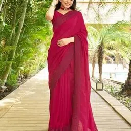 satrani Embellished Saree with Blouse Piece-picture-34