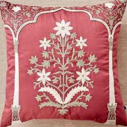 home centre Floral Embroidered Cushion Cover - 15.74" x 15.74"-picture-48