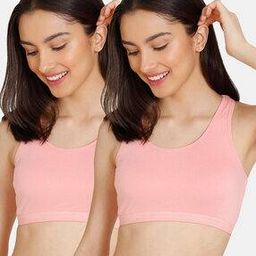 zivame Girls Double Layered Non-Wired Non-Padded Full Coverage Racerback Beginner Sports Bra (Pack of 2)-picture-46