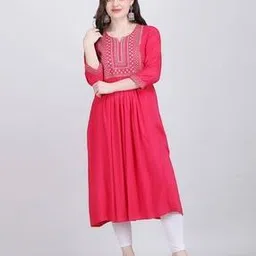 jhanvi designer studio Women Embroidered Flared Kurta-picture-37