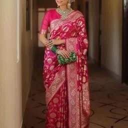 indie picks Kanjivaram Woven Banarasi Silk Saree  -picture-30