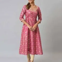 aurelia V-Neck A-Line Kurta-picture-18