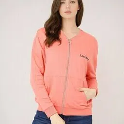 iscenery by vero moda Zip-Front Sweatshirt with Split-Kangaroo Pockets-picture-23