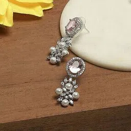 biba Women Kundan Brass Dangler Earrings-picture-15